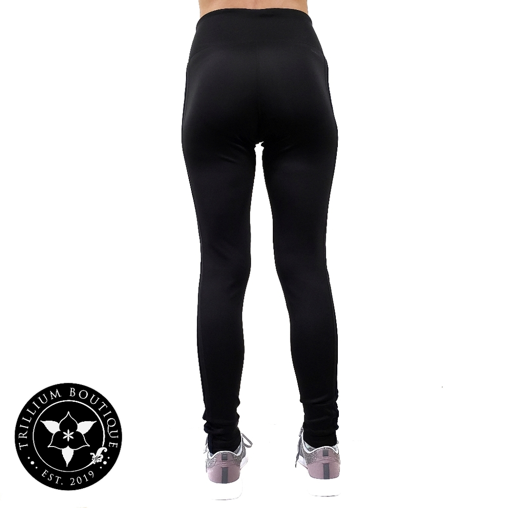 Adidas Climalite Women's 3 Stripe Tights Mid Rise (Black/Navy) NWT - Picture 7 of 7